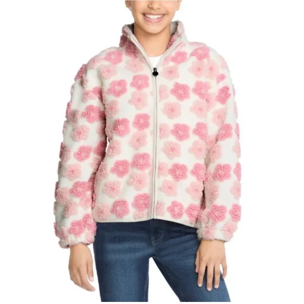 Lucky Brand Pink and White Kids Puffer Jacket